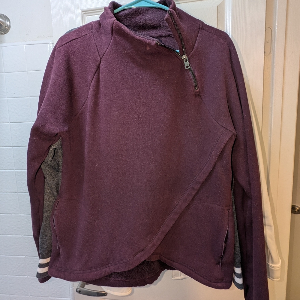 90 Degree By Reflex Plum and Charcoal Hoodie